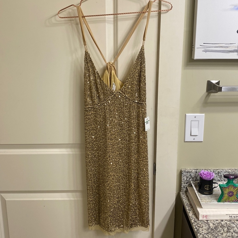 Free People Gold Sequin Dress